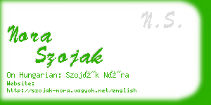 nora szojak business card